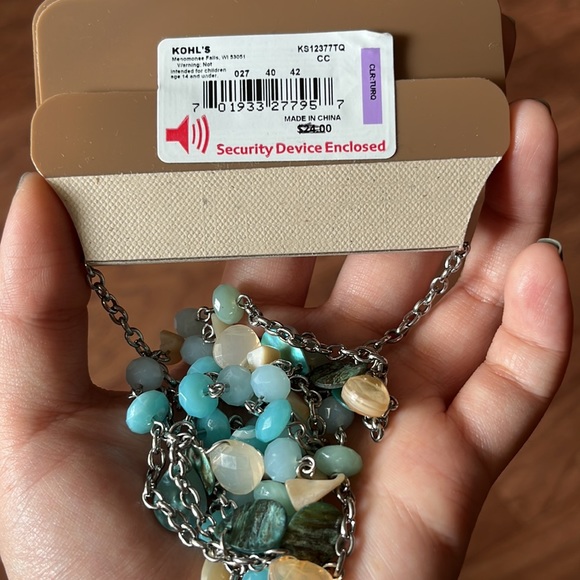 NWT SONOMA Life+Style genuine shell necklace+earrings bundle - Picture 6 of 6